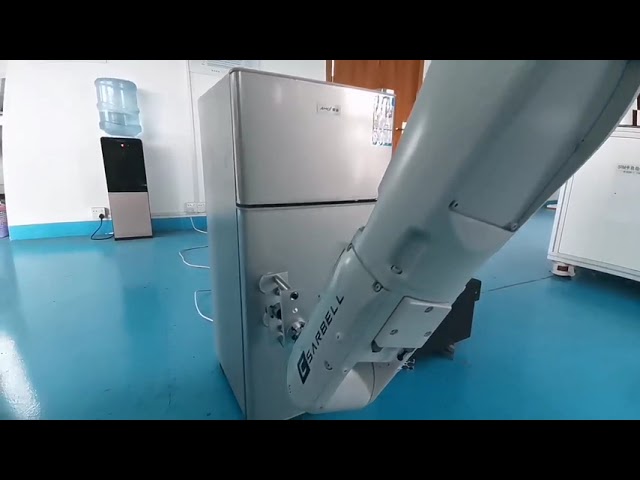 회사 동영상 약 Robotic arm for refrigerator door durability test - continuously open and close